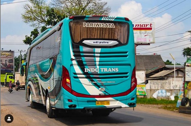 Bus PO Indo Trans Adi Putro JB3 Hijau